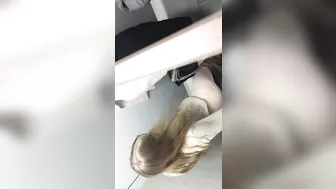 Polish teen pissing in the shopping mall