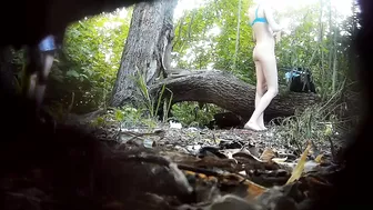 Filmed with a hidden camera,girls pee in nature-2