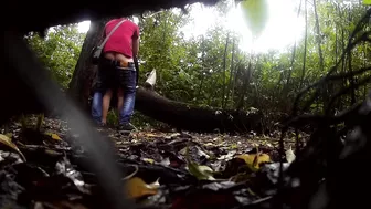 Filmed with a hidden camera,girls pee in nature-2