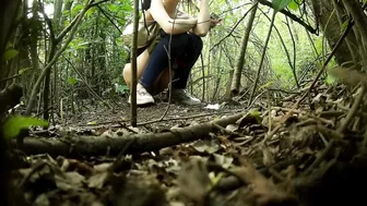 Filmed with a hidden camera,girls pee in nature-6