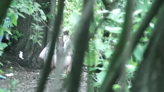 Filmed with a hidden camera,girls pee in nature-10