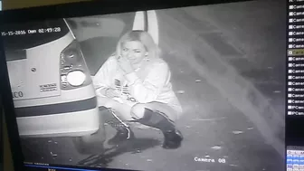 Chick Pees On Security Cam By Car