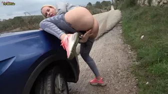 KikiVega - Leggings-PISS an der Bundesstrasse, Amateur Collection, PissRIP