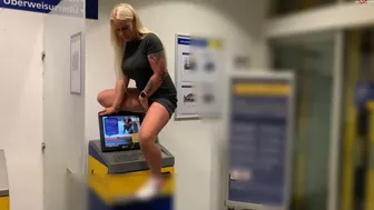 Devil Sophie - Really horny asozial pissing on the ATM - something I have never done, Piss Voyeur (various), PissRIP