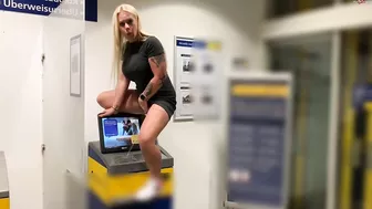 Devil Sophie - Really horny asozial pissing on the ATM - something I have never done