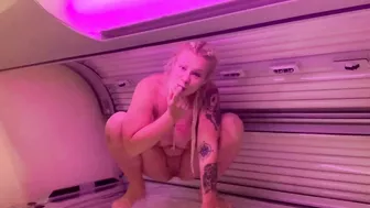 Devil Sophie - Tanning bed piss - I could not have made it to the toilet