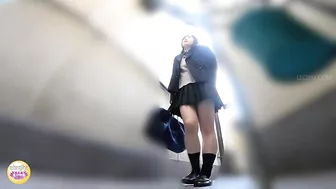 SL-571 01 School girls panicky run to restroom for emergency pee! VOL. 2