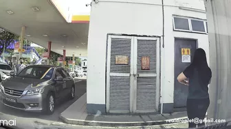 D0068 - Very Desperate Chinese Woman Waiting Toilet in Frustration