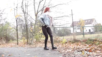 Redhead Rushes To Pee