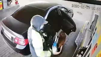 Pissing While Refueling The Car