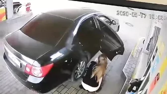 Pissing While Refueling The Car