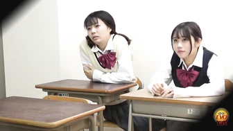 EE-764 04 Hidden camera inside high school. Girls line up and pee., , DesperVids