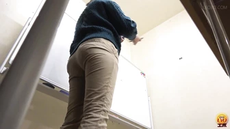 EE-765 04 Hidden camera: Forbidden incontinence of a neat female teacher.