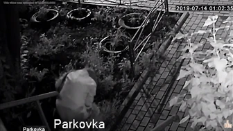 CCTV - Woman Pee Around The Entrance