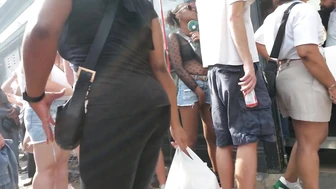 Cute Black Girl Holding Her Crotch