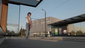 Wet Jeans at Tram Stop, JAV Collection, DesperVids