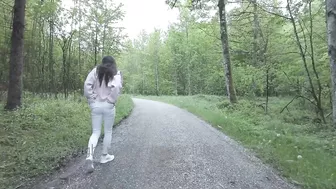 White Jeans in Forest