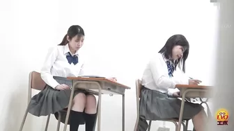 EE-714 04 Hidden camera: schoolgirls wet themselves during sermon after beeing caught cheating during class