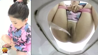 EE-182 03 Girls wearing yukata and peeing on toilet during summer festival, JAV Collection, PissRIP