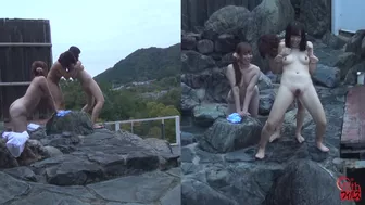 FF-249 02 Best girlfriends relaxing at Onsen. Friendly outdoor bath and urination, , PissRIP