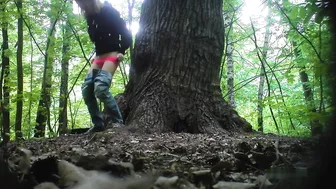 Girls Pissing Near The Tree 2