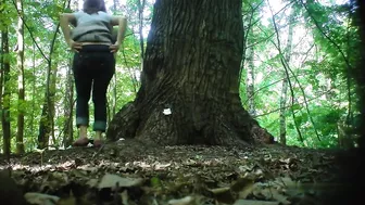 Girls Pissing Near The Tree 3