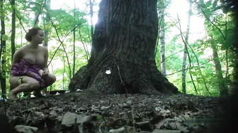 Girls Pissing Near The Tree 3