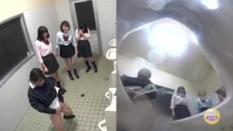 SL-123 01 Girls school students pissing standing up in boy’s toilet, JAV Collection, PissRIP