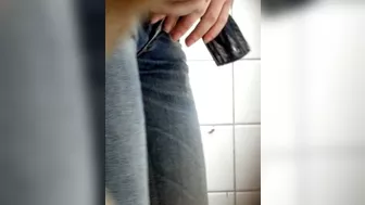 Slim young girl splatters her legs, Got2Pee, PissRIP